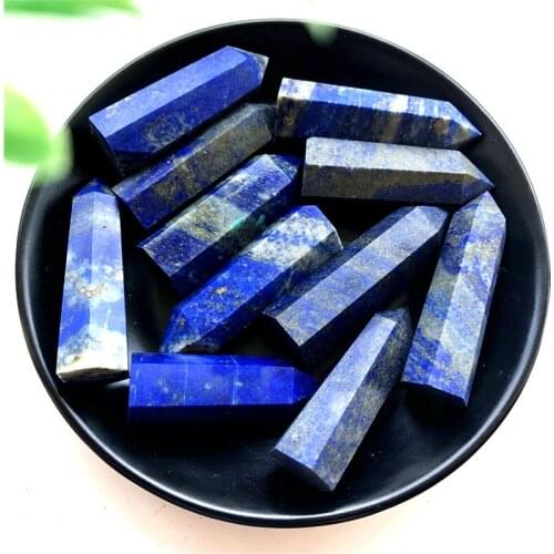 Natural Lapis Lazuli Quartz Minerals Crystal Point Rock Stone Wand Healing Reiki Decoration