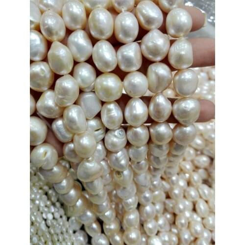 Natural Freshwater Pink Huge Pearl 12x14mm Bright Baroque Pearl 36cm Strand Loose Beads women Jewelry