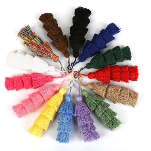 3PCS 8+2cm Polyester-cotton Tassel Trim 14 Colors for DIY Curtain Sewing Craft Garment Home Decoration Accessories