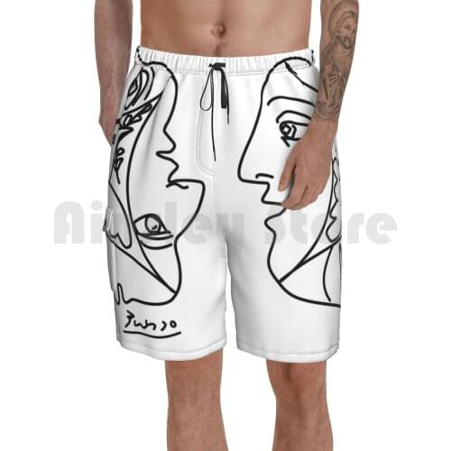 Picasso-Dove Of Peace And 4 Masks Beach Shorts Men Beach Pants Swimwear Picasso Pablo Picasso Pablo Ruiz Picasso