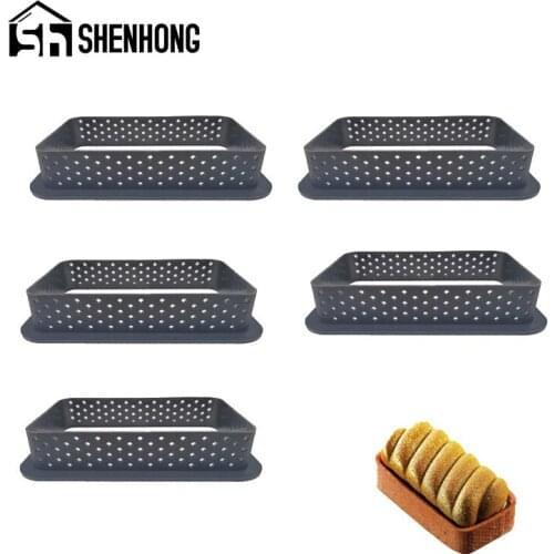 SHENHONG Plastic Perforated Tart Ring French Dessert Molds 5 Pcs Set Kitchen Baking Tools DIY Fruit Cookies Cake Pastry Mould