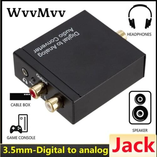 Protable 3.5mm Jack Coaxial Optical Fiber Digital to Analog Audio AUX RCA L/R Converter SPDIF Digital Audio Amplifier Decoder