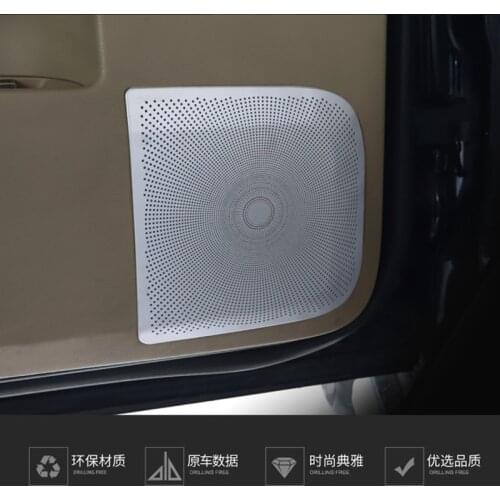 Stainless steel horn cover car door audio cover decoration sticker horn ring for Volkswagen VW 2003-2010 Touareg