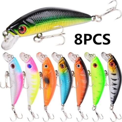 8Pcs Fishing Lures Minnow Bait 72mm Artificial Bait Topwater Hard Bait Wobbler Jig Crankbait Striped Bass Pesca Fishing Tackle