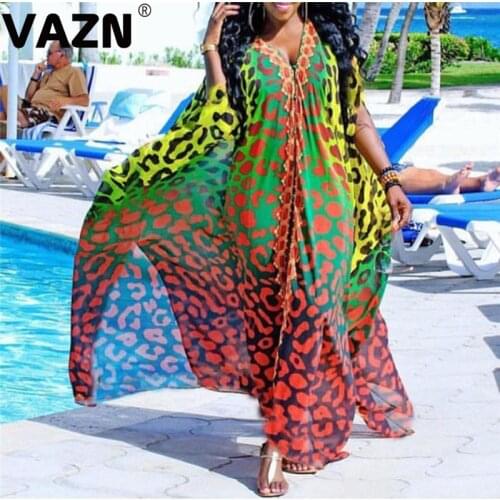 VAZN High Waist Chiffon Raffle Japan High Street Beach SOlid Long Dress 2020 Spring New Fashion Sexy Women Club Skinny Dress