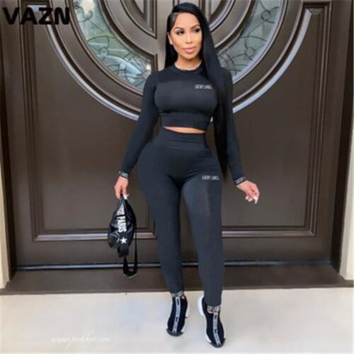 VAZN 2020 Gym Fitness Sport Sexy Lucky Label Festival Clothing High Street Set Holiday Women Young Energetic Set