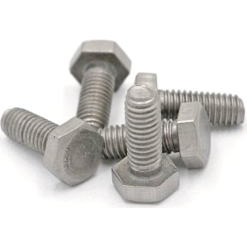 10pcs M6x1.0 10/15/20/25/30/35/40/45/50mm TA2 GR2 Ti Titanium Hex Head Screw Bolts Anti Acid Corrosion