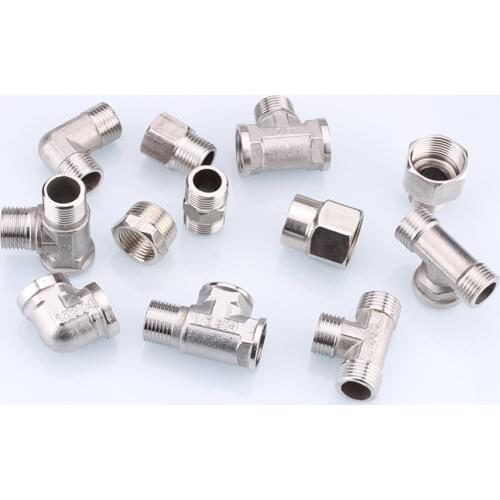 G 1/2" 3/4" BSPP Female Male Thread Tee Type Reducing Stainless steel Elbow Butt joint adapter Adapter Coupler Plumbing fittings