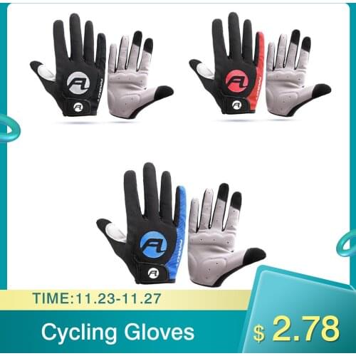 Cycling Anti-slip Full Finger Gloves Bike Gloves Pad Men Breathable Anti-shock Sports Gloves MTB Bike Bicycle Glove Man Dropship