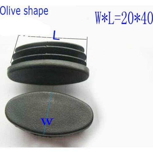 20x40 Olive shape tube insert ends,tube pipe plug,furniture chair bed feet led ending cap pads,oval pile pole dust proof covers