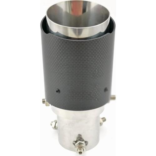 High Grade Carbon Fiber+Stainless Steel Tail Exhaust Pipe Straight Muffler Edge End Tips Fit For Kia Sportage R 2011-2018