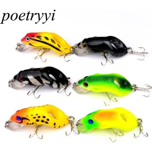 1PC 5.5cm 8.8g Frog Lure Fishing Lures Treble Hooks Top water Ray Frog Artificial Minnow Crank Strong Artificial Soft Bait 30