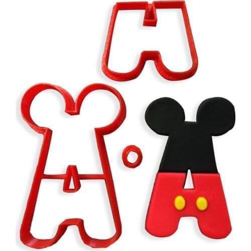 2inch 5cm 26 Alphabet Cartoon Mouse Font Cookie Cutter Kid Birthday Fondant Sugar Paste Decorated for Cupcake Lollipop