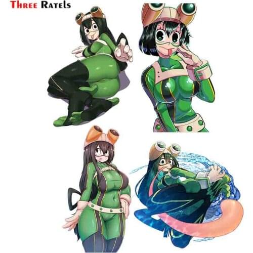 Three Ratels F636 Asui Tsuyu Boku No Hero Academia For Bmw E46 Auto Sticker Vinyl Laptop Decal Car Accessories Decoration