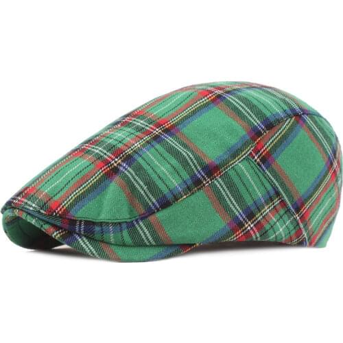 2020 Unisex New Cotton Plaid Berets Cap Flat Ivy Cap Adjustable Newsboy Style Adjustable Mens Womens hats