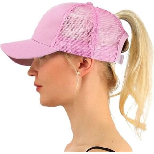 Baseball Cap Women Vacation Snapback Cotton Comfort Summer Hats Casual Sport Caps Open Hole Messy Bun Hats Adjustable