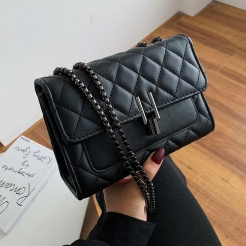 Brand Designer Chain Women Handbag Fashion Plaid Messenger Bag Leather Diamond Pattern Shoulder Bag Female Crossbody Bags