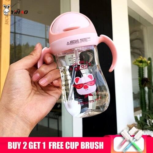 YIHAO 300ml Baby Feeding Bottles Anti-Choke Kids Water Milk Bottle Soft Mouth Sippy Infant Drink Training Feeding Bottle