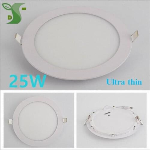 Dimmable AC85-265V LED Panel Light 25W Round LED ceiling Lights Ultra thin LED down light white warm white SMD 2835chip