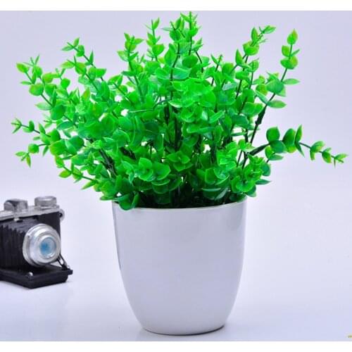 Artificial Plants Natural Shower Room Decoration Simple Home/Office Decor Elegant With Plastic Pots For Office Desk MIni Bonsai