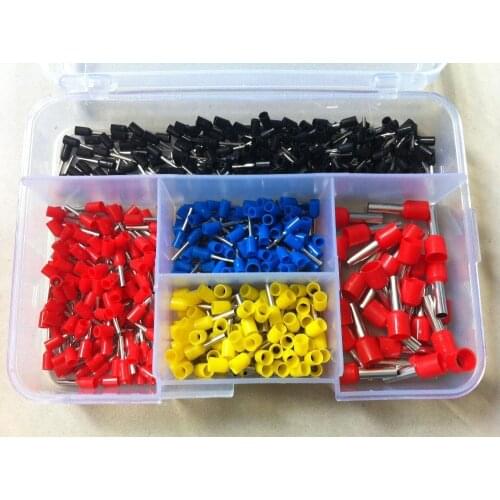 525pcs/lot Insulated Terminals Electrical Crimp Connector Assortment Kit , Copper bottace ferrules l terminal connector