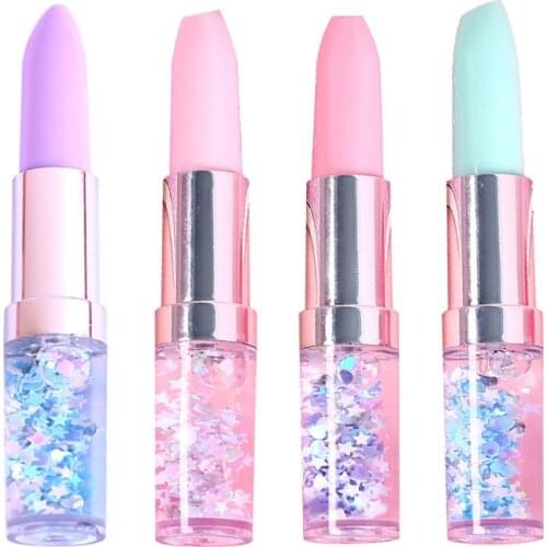 Kawaii Lipstick Gel Pen Creative Oil Quicksand Colorful Cute Stationary 0.5mm Signature Pens Black Ink Office School Supplies