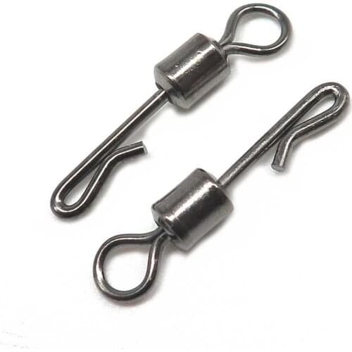 Minfishing 50 PCS/Lot High Quality Ball Bearing with Ring Stainless Steel Fishing Hook Swivel Snap Tackle