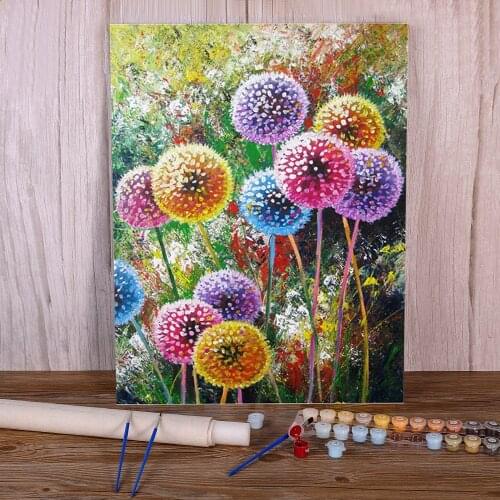 Flower Paint By Numbers Set Oil Paints 40*50 Painting On Canvas Loft Wall Picture For Kids For Drawing Wall Handicraft