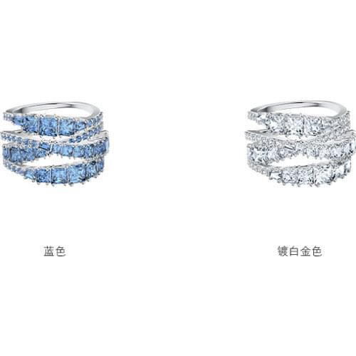 New fashion jewelry European elegant temperament Crystals From Swarovskis multi-layer fashion ring spiral twist design female