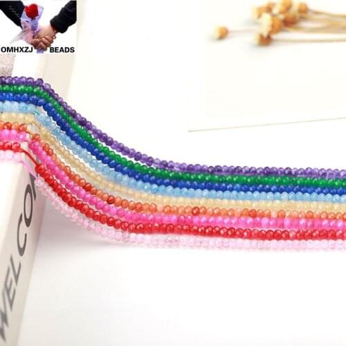 OMH Wholesale JD213 2*3mm Natural Jewelry DIY Making Bracelet Necklace Natural AAA Chalcedony Loose Spacer Round String Beads