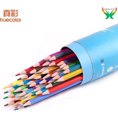 Original 12/18/24/36/48 color pencil Truecolor sketch hand-painted drawing color pencil children students using carton barrel