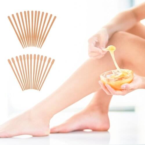 New 100pcs Woman Wooden Body Hair Removal Sticks Wax Waxing Disposable Sticks Beauty Toiletry Kits Wood Tongue Depressor Spatula