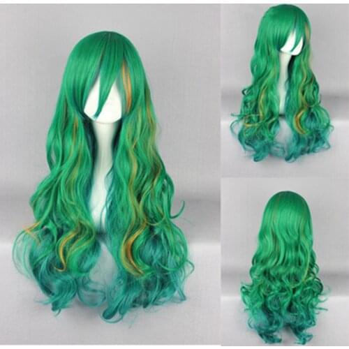 Women Girl Anime Yowamushi Pedal Makishima Yusuke Green Long Cosplay Costume Heat Resistant Synthetic Hair Party Wigs Wig Cap
