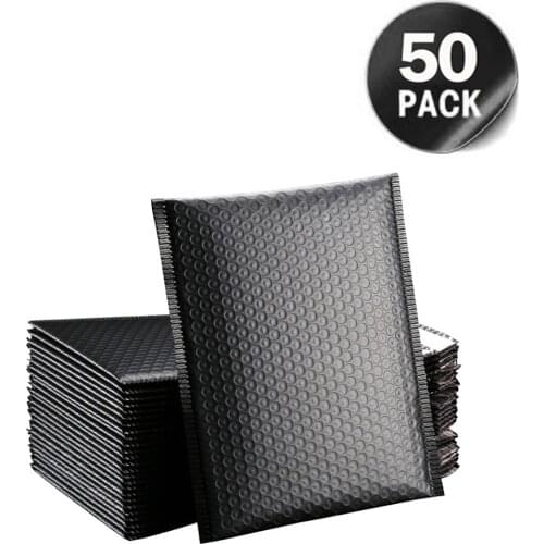 Gift Packaging 50pcs Black Packaging Padded Pearl Envelope Bag For Bubble Envelope Mailer Office For Self Bag Mail gift Store