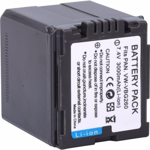 Probty VW-VBG260 VW VBG260 VWVBG260 Battery for Panasonic AG-AC7 AG-AF100 HDC-HS250 HS300 HS700 SD600 SD700 SDT750 TM300 TM700