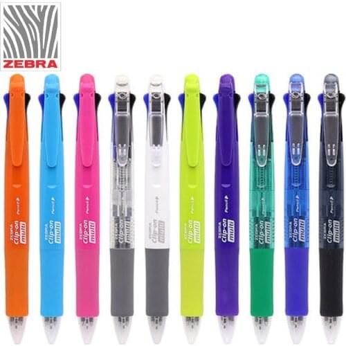 Zebra B4SA1 Clip-On 4 Color 0.7 mm Ballpoint Multi Pen (Black, Blue, Red, Green) + 0.5 mm Pencil