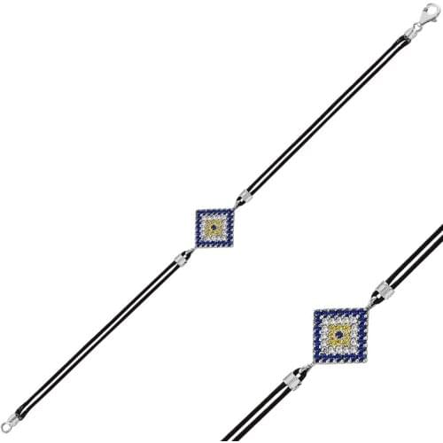 Silver 925 Sterling Society Eye Zircon Cubic Zirconia Bracelet