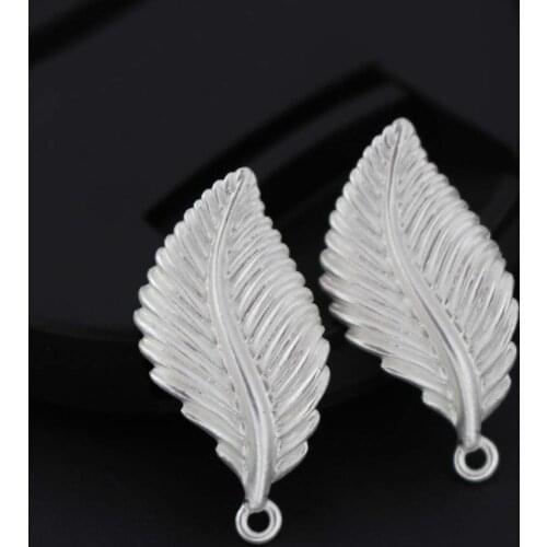 Earrings Post Connector Linker Leaf Shape Metal Matte Gold color for DIY Fashion Statement Drop Earring Hanging Dangle Earrings