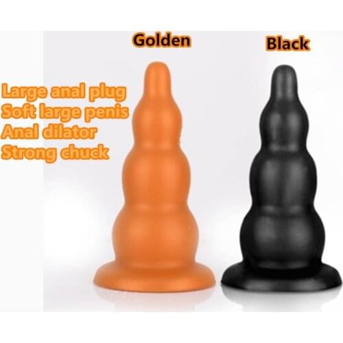 Silicone Huge Anal Plug Large Dildo Butt plug Vagina Stimulator Anus Dilator Prostate Massager Powerful sucker Anal sex toys