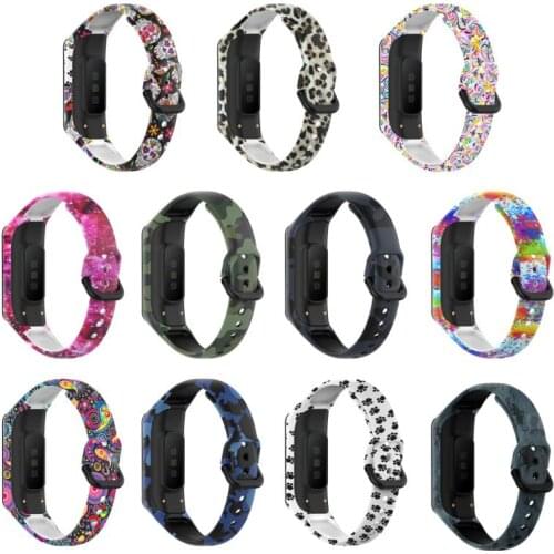Replacement Silicone Strap for Samsung Galaxy Fit2 Watchband Colorful Pattern Strap for Samsung Smart Bracelet