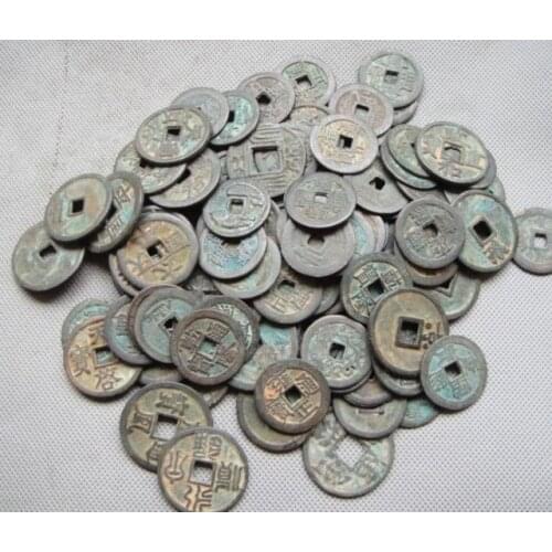 Collect 50 piece Chinese Copper Coin Old Dynasty Antique Currency sent at random