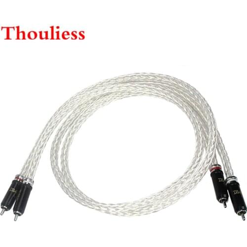 Thouliess Pair HIFI 8AG Silve Cable WBT-0102Ag RCA Plug Connecter Interconnector RCA Audio Cable for Amplifier CD Player Speaker