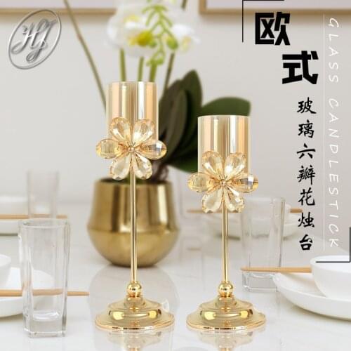 High-end modern minimalist gold candlestick home decoration wrought iron candlestick ornaments wedding table props