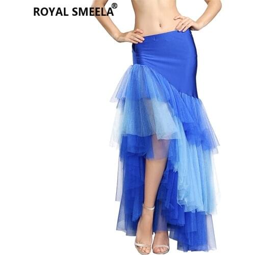 ROYAL SMEELA Multi-layered Mesh Long Skirt Belly Dancing Mermaid Outfit Maxi Skirt Belly dance skirt women Belly dance costume