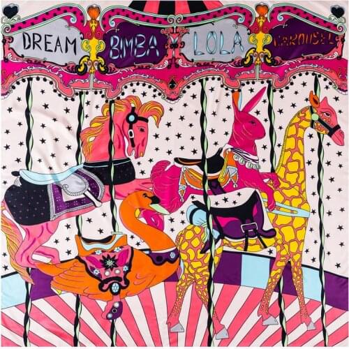 130cm Women Scarves Carousel print Scarf Luxury Twill 100% Silk Scarf Fashion Kerchief Shawl Echarpe Sandy Beach 2021Beach Towel