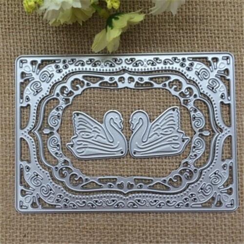 1 Set Swan Cutting Dies Metal Frame Stencil for Walls DIY Carbon Steel Scrapbooking Embossing Craft Dies Template