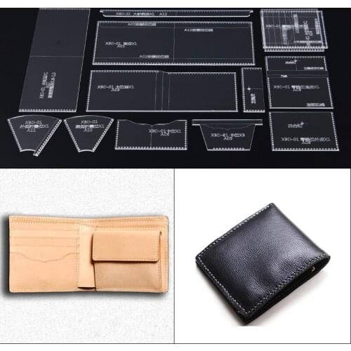 1 Set DIY Leather Handmade Craft Business Short Purse Acrylic Template Leathercraft Tools Set 10*11*2cm