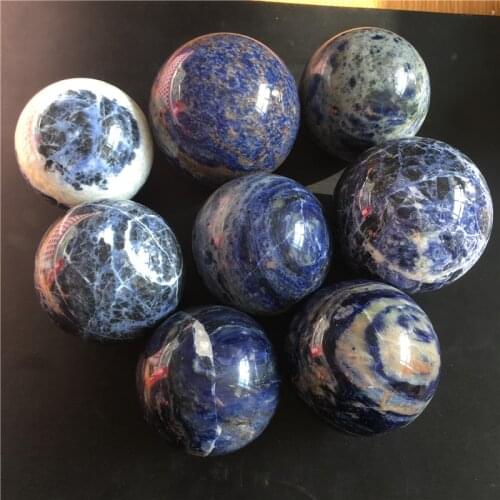 1pc Natural crystal ball polished crystal Sodalite quartz stone ball Healing Stone Mineral For Home Decoration Collection DIY