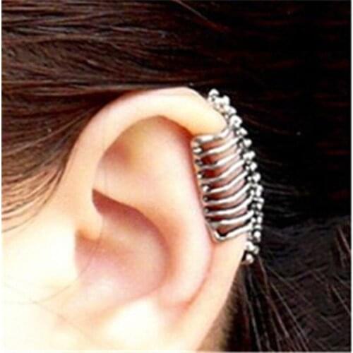 1pieces2020 new fashion spine earrings punk style skull-shaped ear bone clip without pierced womens jewelry wholesale