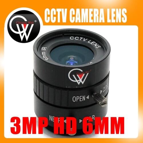 3MP HD 6mm lens Manual 1/2 Iris Cs Mount Industrial lens CCTV Camera Lens for HD Camera ip camera